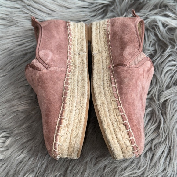 EUC Sam Edelman Carrin Suede Platform Espadrille Flats Dusty Rose Size 8 - Picture 5 of 10
